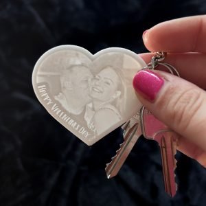 Valentines Day Special - Matching 3D Photo Heart Keyrings (set of 2)