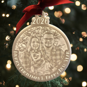 2026 Personalised 3D Photo Christmas Bauble
