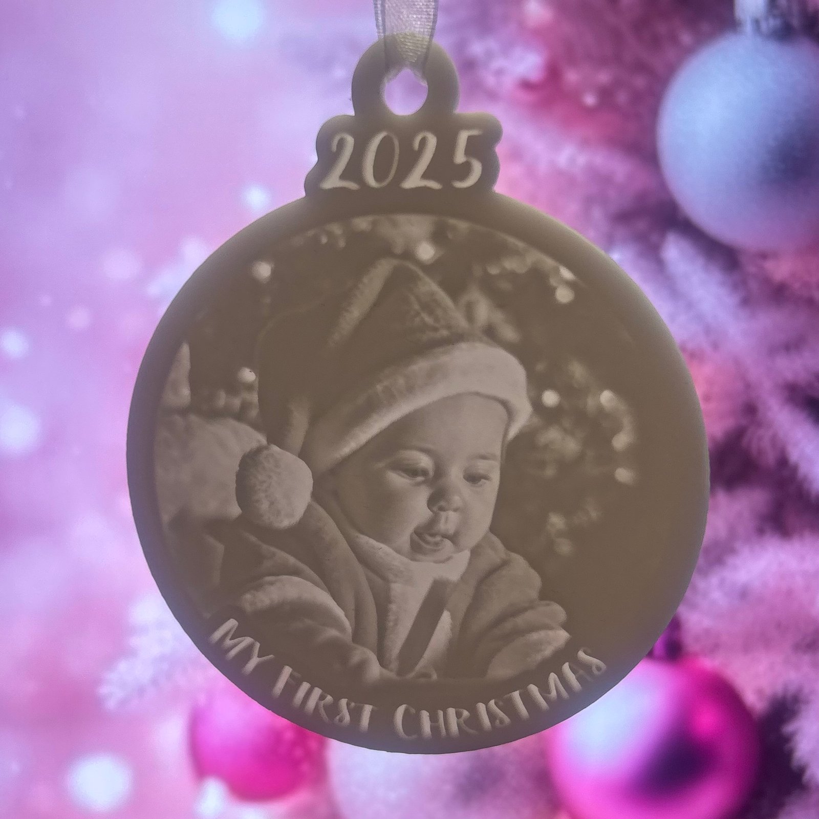 'My First Christmas' 2025 Magic 3D Photo Ornament